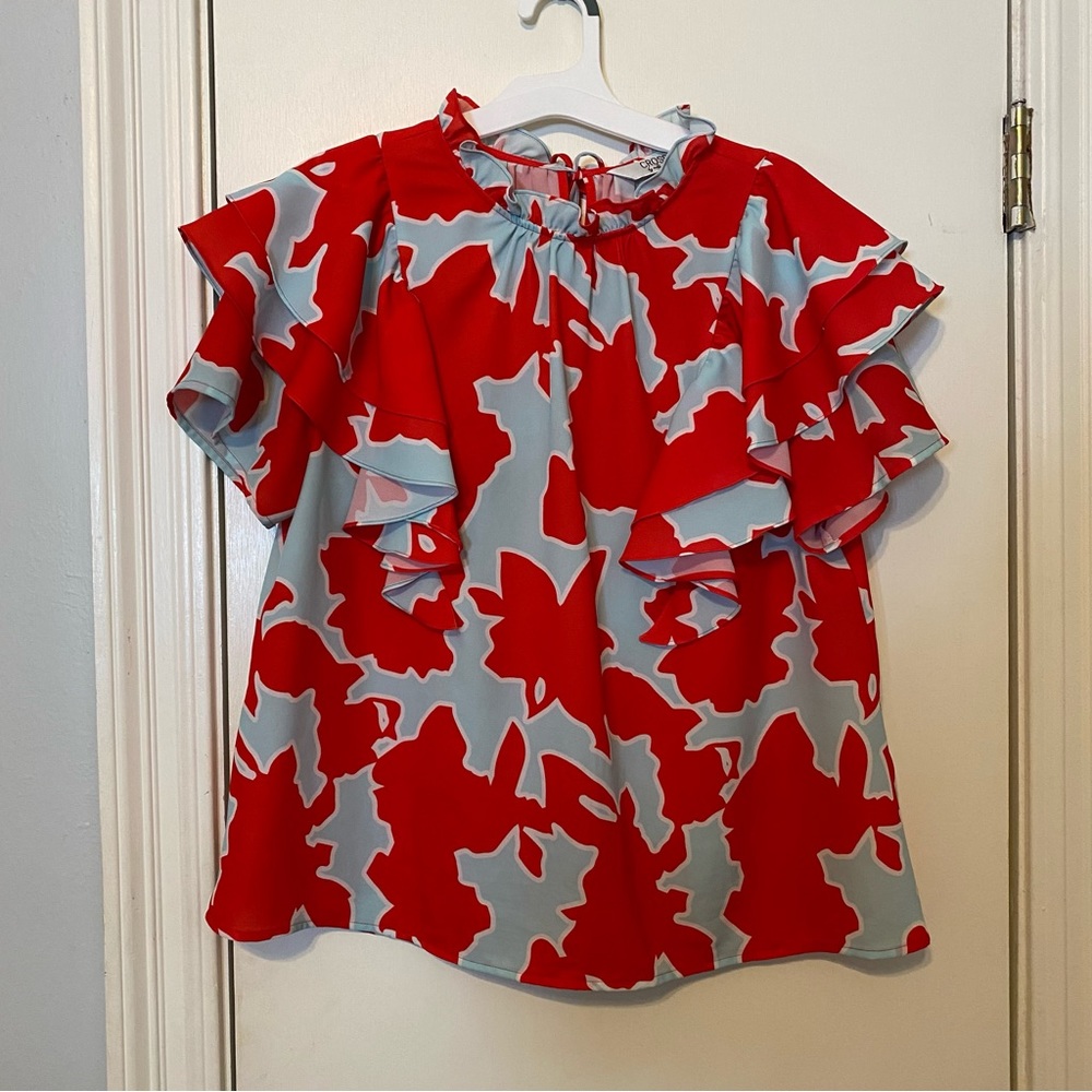 CROSBY flutter sleeve top